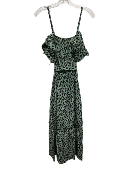 Derek Lam 10 Crosby Size 0 Black, Green, Yellow Silk & Viscose Sleeveless Dress Black, Green, Yellow / 0
