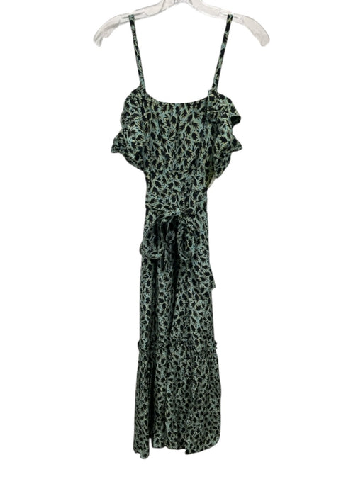 Derek Lam 10 Crosby Size 0 Black, Green, Yellow Silk & Viscose Sleeveless Dress Black, Green, Yellow / 0