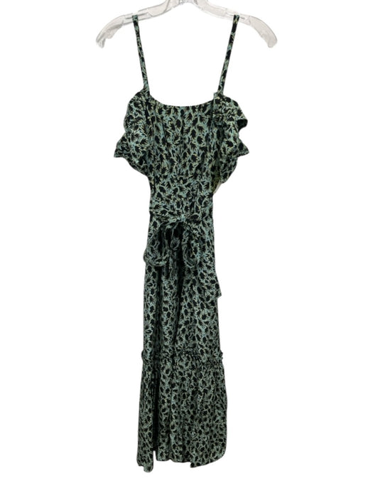 Derek Lam 10 Crosby Size 0 Black, Green, Yellow Silk & Viscose Sleeveless Dress Black, Green, Yellow / 0
