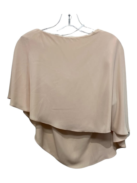 Amanda Uprichard Size S Beige Polyester One Shoulder Draped Cape Sleeve Top Beige / S