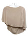 Amanda Uprichard Size S Beige Polyester One Shoulder Draped Cape Sleeve Top Beige / S