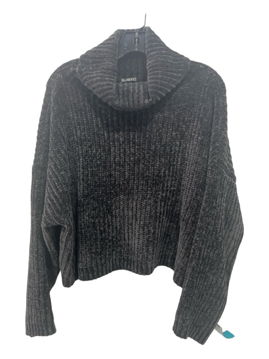 BlankNYC Size S Dark Gray Polyester Knit Turtleneck Long Sleeve Sweater Dark Gray / S