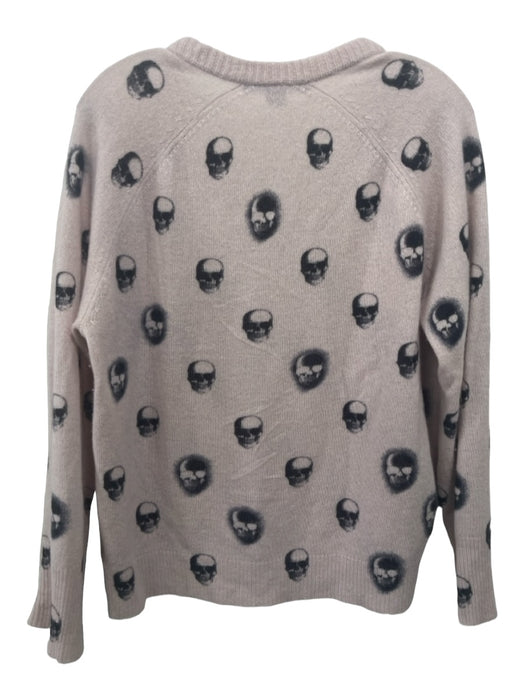 Skull Cashmere Size S Pink & Black Cashmere Skull Print Long Sleeve Sweater Pink & Black / S