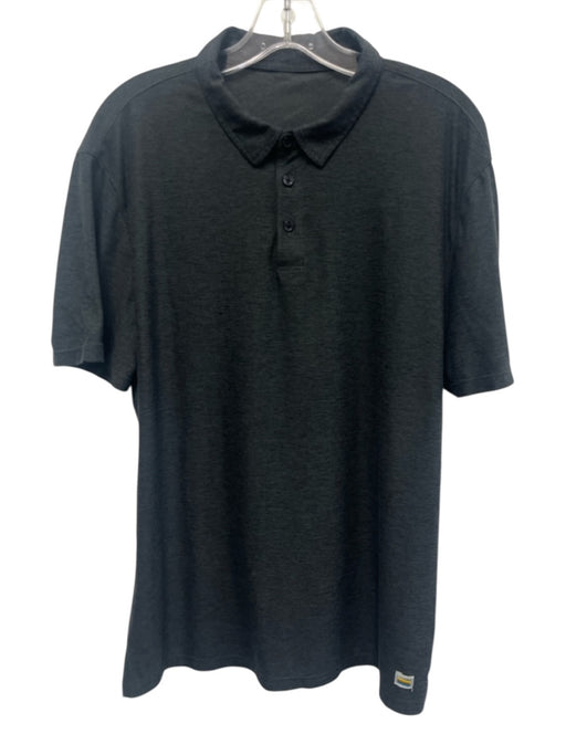 Vuori Size Est M Dark Gray Synthetic Heathered Polo Athleisure Short Sleeve Dark Gray / Est M