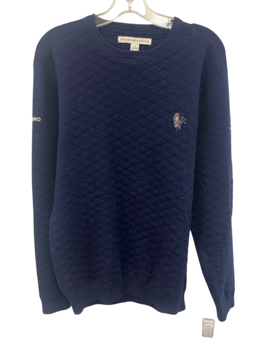 Holderness & Bourne Size M Blue Cotton Quilted Sweatshirt Crew Long Sleeve Shirt Blue / M