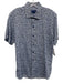 David Donahue Size M White & Blue Linen Floral Button Up Men's Short Sleeve White & Blue / M