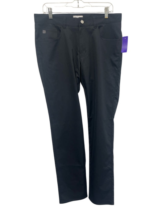Peter Millar Size 33 Black Synthetic Solid Athletic Khakis Men's Pants Black / 33