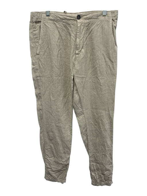 Luca Faloni Size 50 Beige Linen Solid Waist Tie Khakis Men's Pants Beige / 50