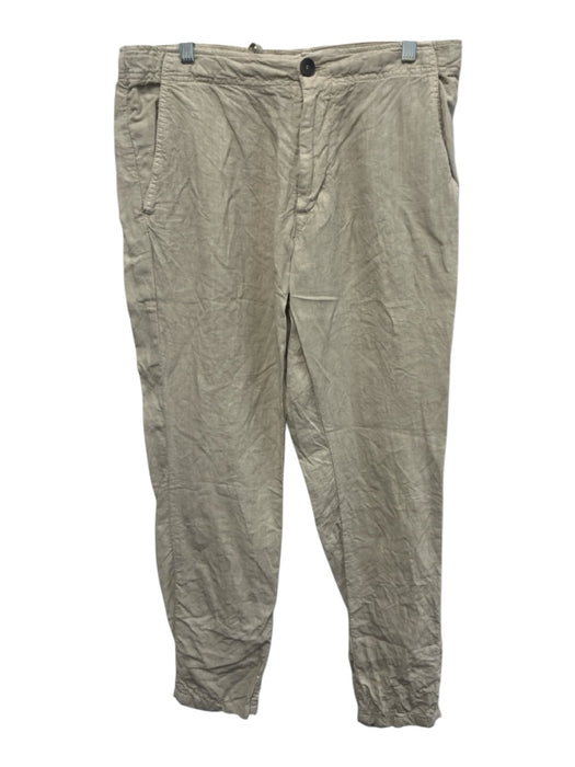 Luca Faloni Size 50 Beige Linen Solid Waist Tie Khakis Men's Pants Beige / 50