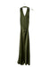 Mumu Size XS Olive Green Polyester Silky Halter Bias Cut Maxi Dress Olive Green / XS