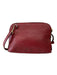 Burberry Dark Red Grained Leather Zip Top Crossbody Strap Bag Dark Red / S