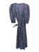 Mii Size XS Green & Purple Cotton Long Sleeve dots Seersucker Wrap Dress Green & Purple / XS
