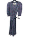Mii Size XS Green & Purple Cotton Long Sleeve dots Seersucker Wrap Dress Green & Purple / XS