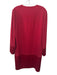 Paule Ka Size 40 Red Triacetate Blend Long Sleeve Mixed Fabric Split Neck Dress Red / 40