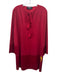 Paule Ka Size 40 Red Triacetate Blend Long Sleeve Mixed Fabric Split Neck Dress Red / 40