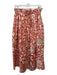 Ulla Johnson Size 6 Orange & White Cotton Floral Midi Elastic Waist Skirt Orange & White / 6