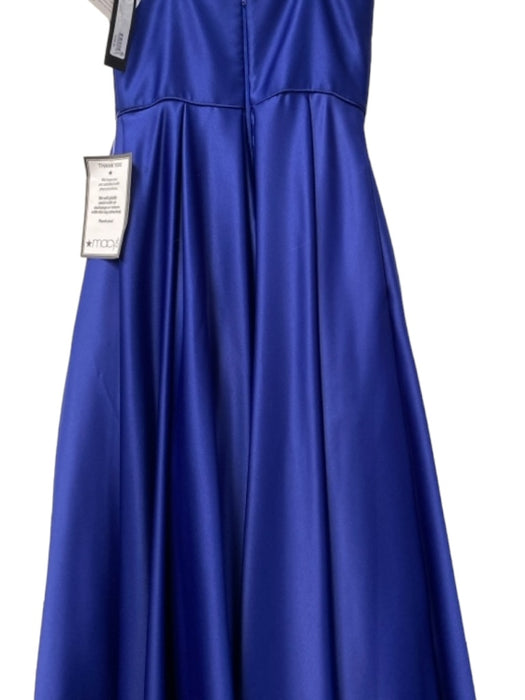 B&A Size 6 Royal Blue Polyester Square Neck Spaghetti Strap Pleat Detail Gown Royal Blue / 6