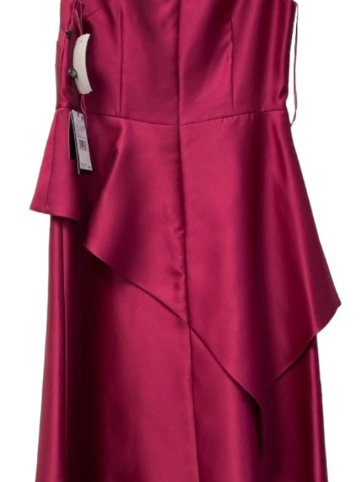 Adrianna Papell Size 8 Maroon Polyester Asymmetric Neckline Back Zip Gown Maroon / 8
