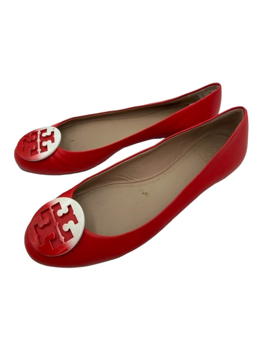 Tory Burch Shoe Size 9.5 Red Leather round Logo Ombre Flats Red / 9.5