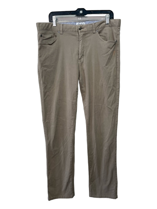 Peter Millar Size 36 Tan Cotton Blend Solid Khakis Men's Pants 36