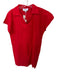 Never a Wallflower Size M Red Cotton Short Sleeve Grid Drawstring Waist Dress Red / M