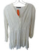 Zara Size L Cream Linen Long Balloon Sleeve V Neck Elastic Waist Dress Cream / L