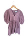 Hunter Bell Size S Purple Cotton Short Balloon Sleeve Quilted Back Zip Dress Purple / S