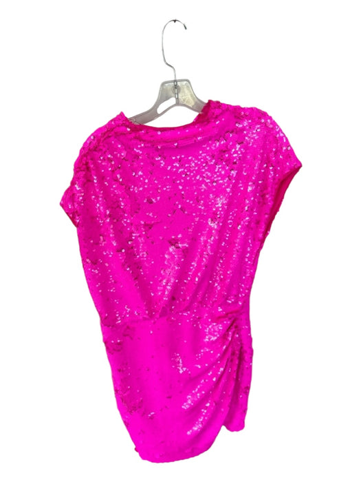 Saylor Size L Hot pink Sequin Cap Sleeve Back Buttons Dress Hot pink / L