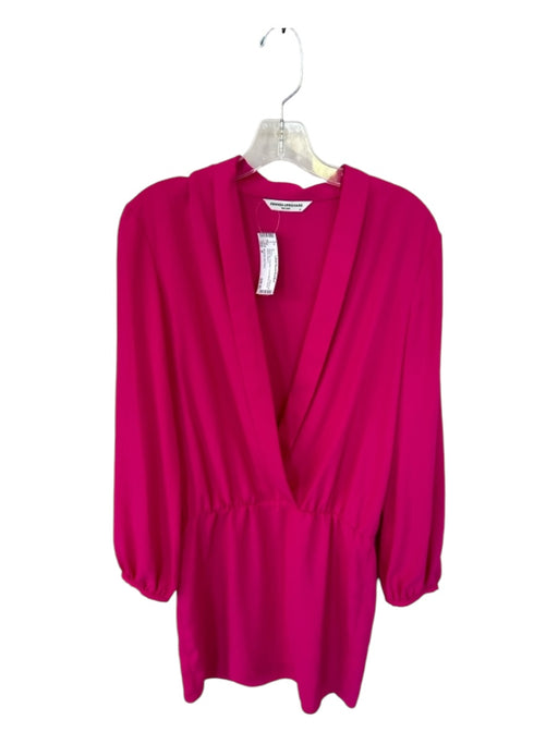 Amanda Uprichard Size M Magenta Polyester Long Sleeve Elastic Waist Dress Magenta / M