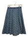 Billy Reid Size 2 Med Dark Wash Cotton Side Zip Pleated Midi Skirt Med Dark Wash / 2