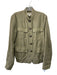 Nili Lotan Size Small Olive Green Cotton Blend Long Sleeve Button Front Jacket Olive Green / Small