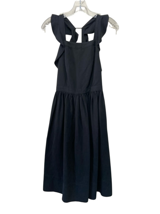 Ulla Johnson Size 4 Black Tencel Blend Sleeveless Ruffles Gathered Dress Black / 4