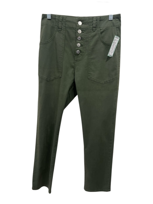 Veronica Beard Jeans Size 26 Olive Green Cotton Blend High Rise Button Fly Pants Olive Green / 26