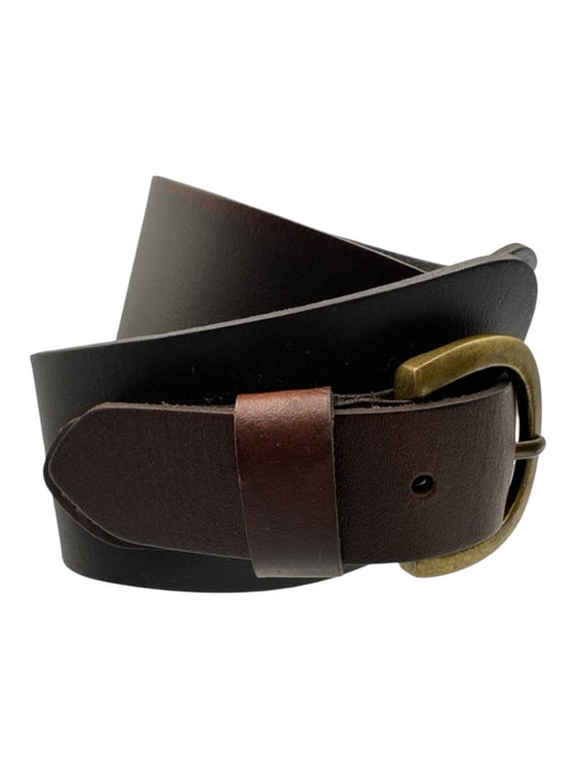 Linea Pelle Brown Leather Brass Buckle Wide Belts Brown / S
