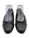 Chanel Shoe Size 39 Black Leather Quilted Cap Toe Bow Detail Ballet Flats Black / 39