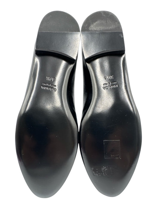 Prada Shoe Size 37.5 Black Leather Tassels Almond Toe Loafers Black / 37.5