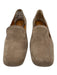 Fendi Shoe Size 37.5 Gray & Gold Suede Square Toe Studded Slip On Loafers Gray & Gold / 37.5