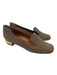 Fendi Shoe Size 37.5 Gray & Gold Suede Square Toe Studded Slip On Loafers Gray & Gold / 37.5