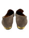 Fendi Shoe Size 37.5 Gray & Gold Suede Square Toe Studded Slip On Loafers Gray & Gold / 37.5