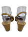 Chanel Shoe Size 38.5 Beige & Black Leather Cap Toe Slingbacks Pumps Beige & Black / 38.5