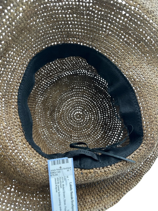 Jenni Kayne Muted Brown Straw Floppy Sun Hat Muted Brown
