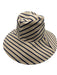 Hatattack Cream & Blue Cotton Wide Brim Stripe Sun Hat Cream & Blue