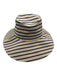 Hatattack Cream & Blue Cotton Wide Brim Stripe Sun Hat Cream & Blue