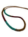 No Brand Brown, Red, Blue Beaded Lobster Clasp Stripe Necklace Brown, Red, Blue