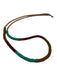 No Brand Brown, Red, Blue Beaded Lobster Clasp Stripe Necklace Brown, Red, Blue