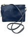 Clare V Dark Blue Pony Hair Gold Zipper Pouch Crossbody Bag Dark Blue / S