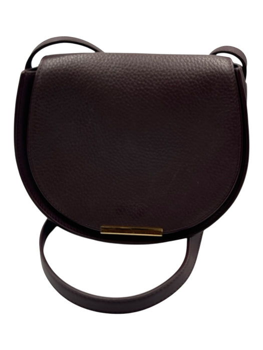 Cuyana Plum Purple Leather Magnetic Flap Gold Hardware Crossbody Bag Plum Purple / XS