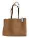 Quince Beige Pebble Leather Top Handles Gold Hardware Open Top Tote Bag Beige / L
