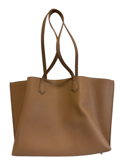 Quince Beige Pebble Leather Top Handles Gold Hardware Open Top Tote Bag Beige / L