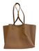 Quince Beige Pebble Leather Top Handles Gold Hardware Open Top Tote Bag Beige / L